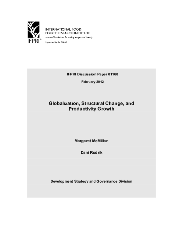 (PDF) Globalization, structural change and productivity growth