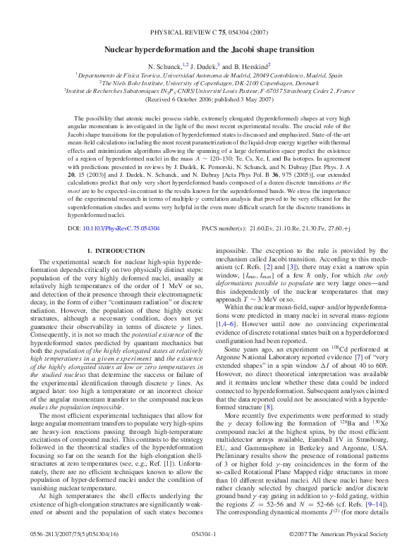 (PDF) Nuclear hyper-deformation and the Jacobi shape transition