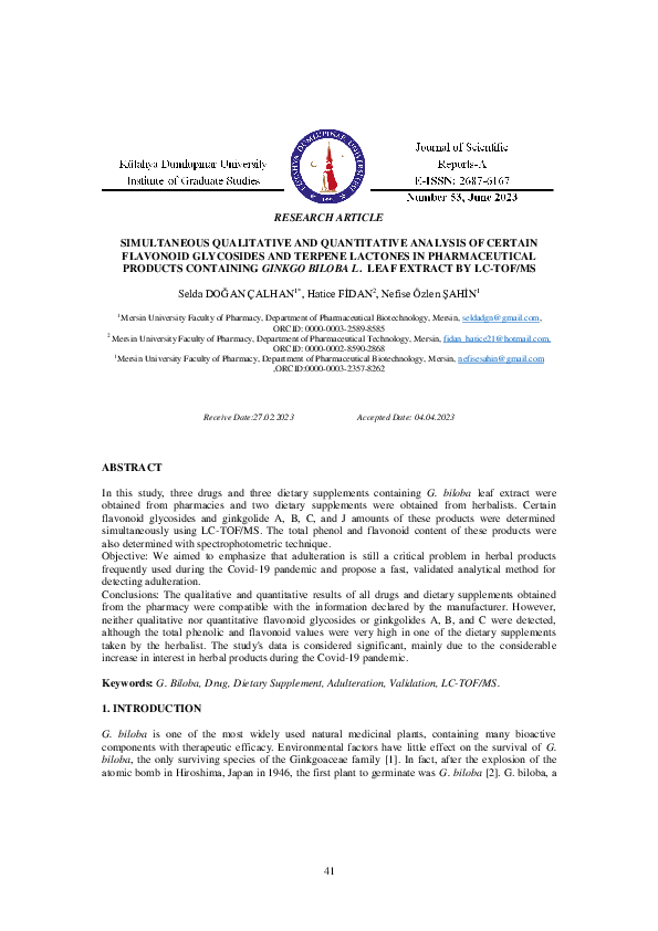 (PDF) Simultaneous Qualitative and Quantitative Analysis of Certain ...