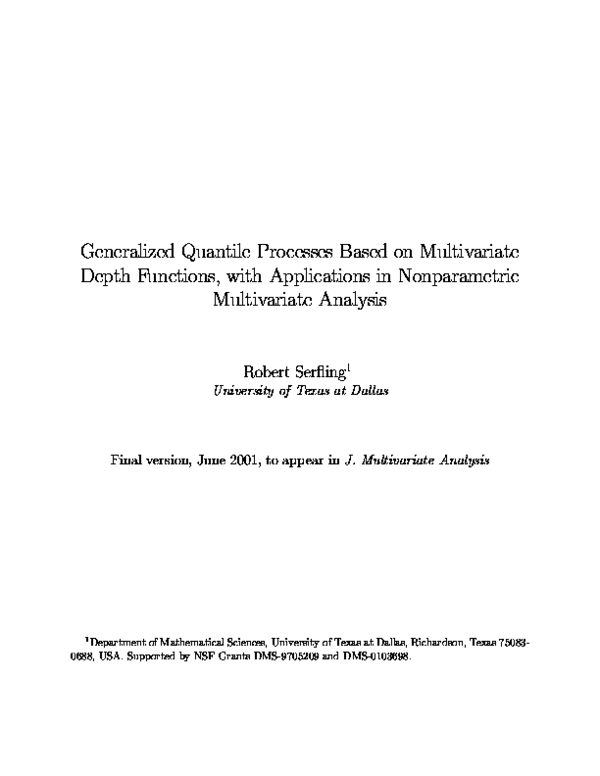 (PDF) Generalized Quantile Processes Based on Multivariate Depth ...