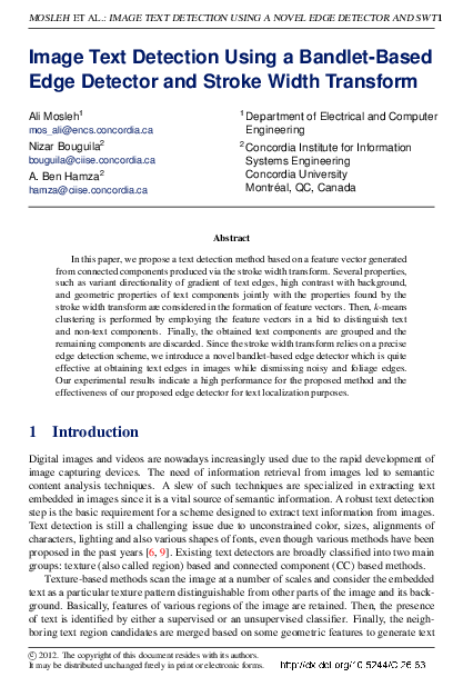 (PDF) Image Text Detection Using a Bandlet-Based Edge Detector and ...