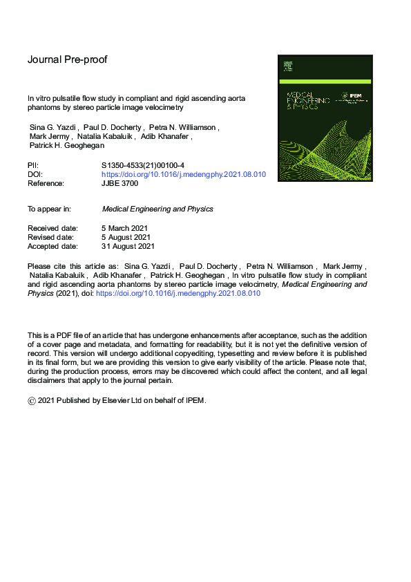 (PDF) In vitro pulsatile flow study in compliant and rigid ascending ...