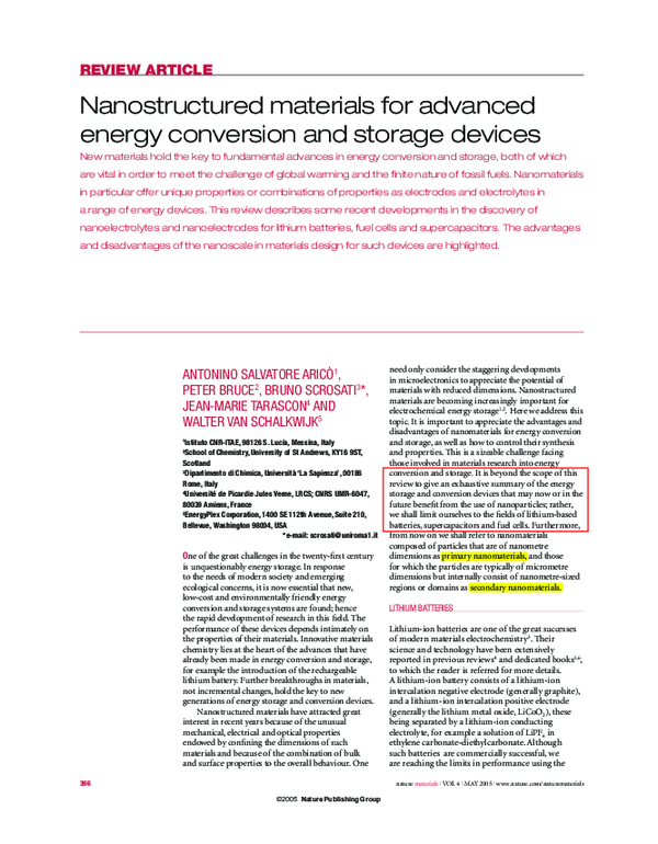 (PDF) Nanostructured materials for advanced energy conversion and ...