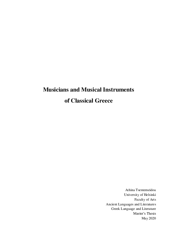 (PDF) Musicians and Musical Instruments of Classical Greece