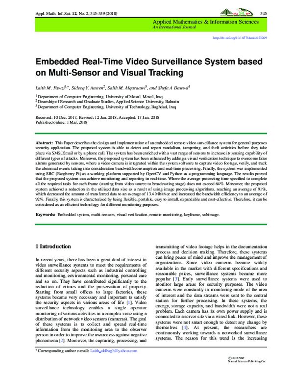 (PDF) Embedded Real-Time Video Surveillance System based on Multi ...