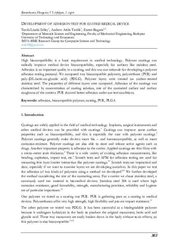 (PDF) Observed Phenomena during the Development of an Adhesion Test for ...