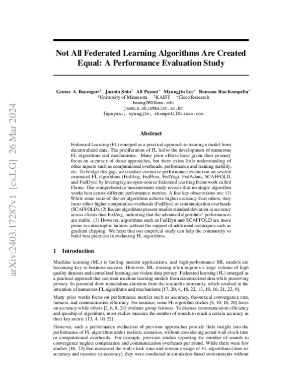 (PDF) Not All Federated Learning Algorithms Are Created Equal: A ...