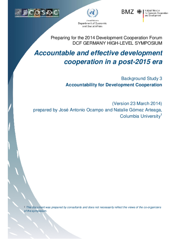 (PDF) Accountable and effective development cooperation in a post-2015 era