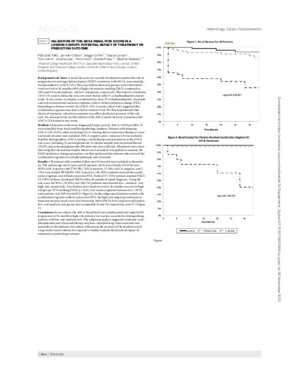 (PDF) P0357VALIDATION of the Anca Renal Risk Score in a London Cohort ...