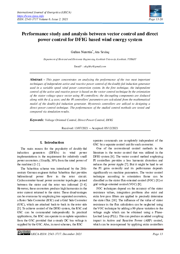 (PDF) Performance study and analysis between vector control and direct ...