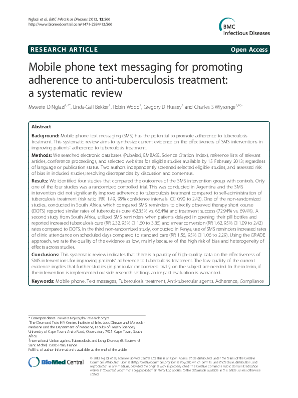(PDF) Mobile phone text messaging for promoting adherence to anti ...