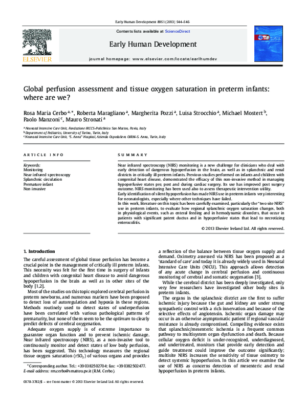 (PDF) Global perfusion assessment and tissue oxygen saturation in ...