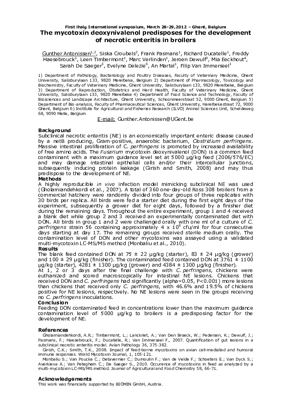 (PDF) The mycotoxin deoxynivalenol predisposes for the development of ...