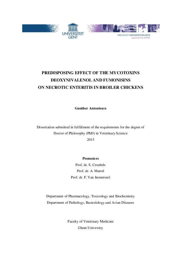 (PDF) Predisposing effect of the mycotoxins deoxynivalenol and ...