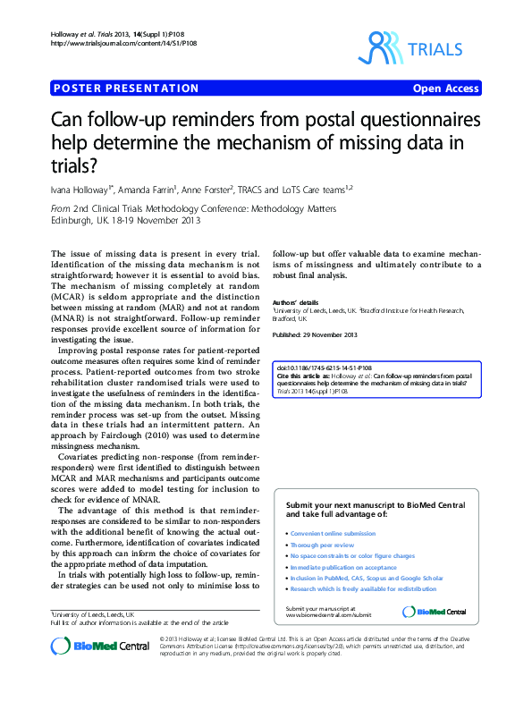 (PDF) Can follow-up reminders from postal questionnaires help determine ...