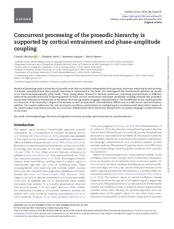 (PDF) Concurrent processing of the prosodic hierarchy is supported by ...