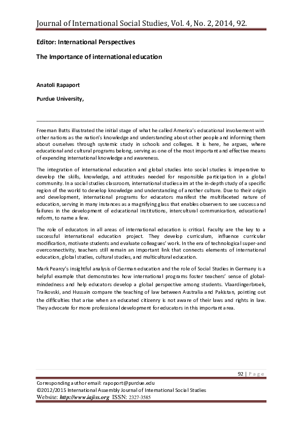 (PDF) The Importance of international education