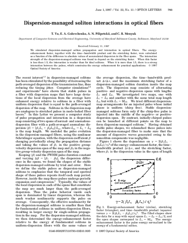(PDF) Dispersion-managed soliton interactions in optical fibers
