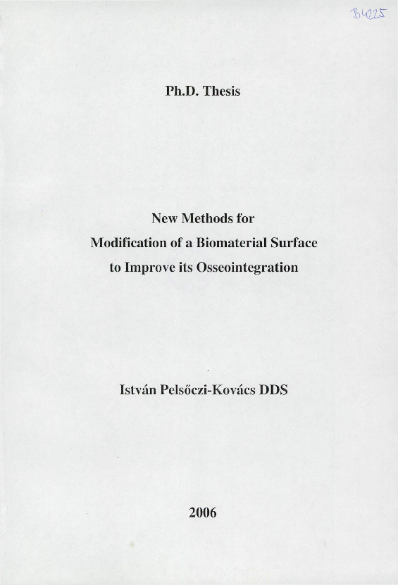 (PDF) New methods for modification of a biomaterial surface to improve ...