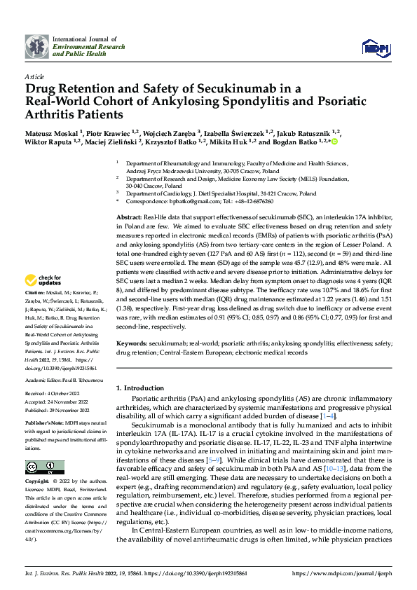 (PDF) Drug Retention and Safety of Secukinumab in a Real-World Cohort ...