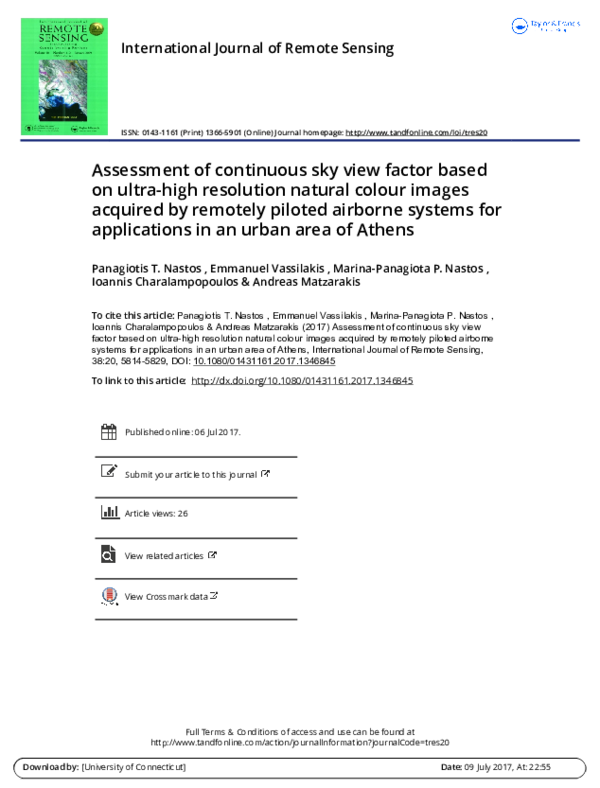 (PDF) Assessment of continuous sky view factor based on ultra-high ...