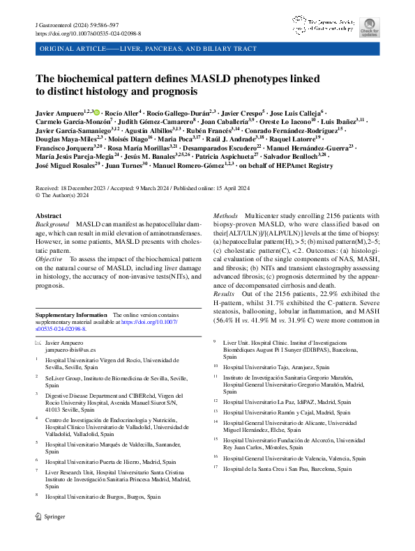 (PDF) The biochemical pattern defines MASLD phenotypes linked to ...
