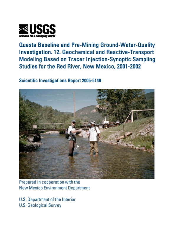 (PDF) Questa baseline and pre-mining ground-water quality investigation ...