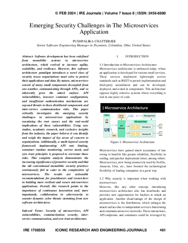 (PDF) Emerging Security Challenges in the Microservices Application