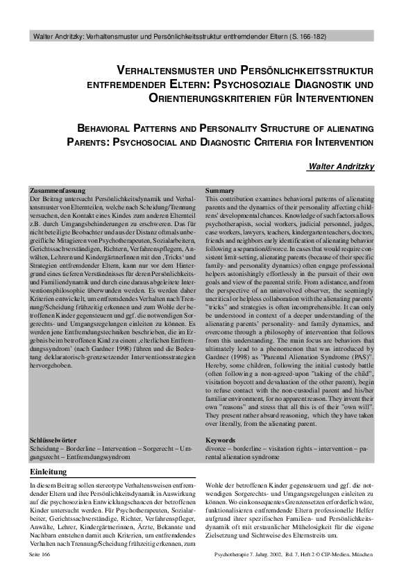 (PDF) Behavioral Patterns and Personality Structure of Alienating ...