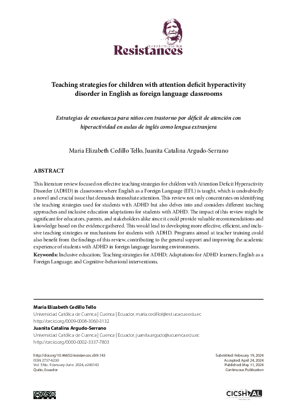 (PDF) Teaching strategies for children with attention deficit ...