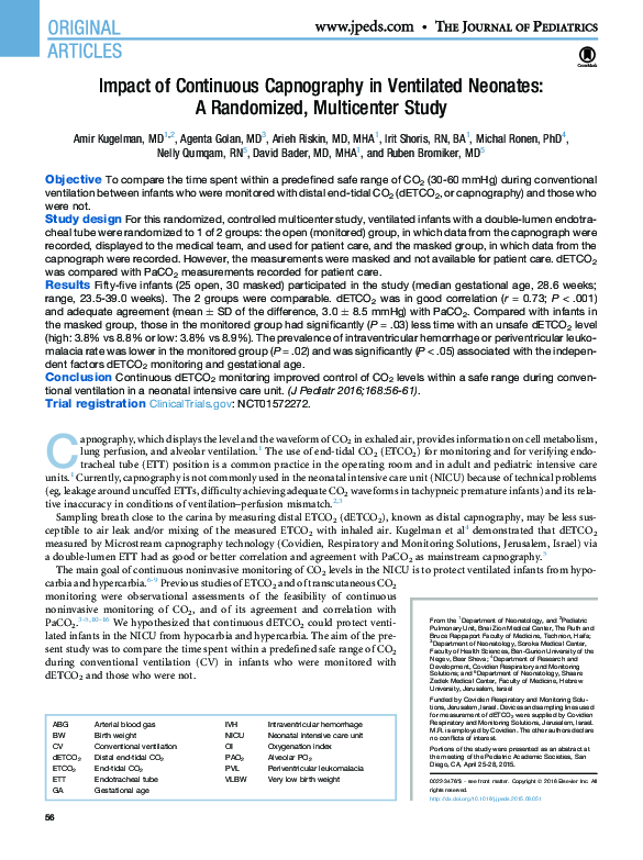 (PDF) Impact of Continuous Capnography in Ventilated Neonates: A ...