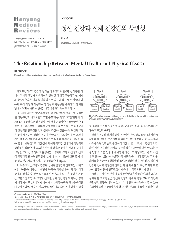 (PDF) The Relationship Between Mental Health and Physical Health