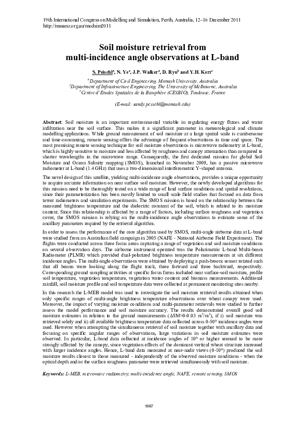 (PDF) Soil moisture retrieval from multi-incidence angle observations ...