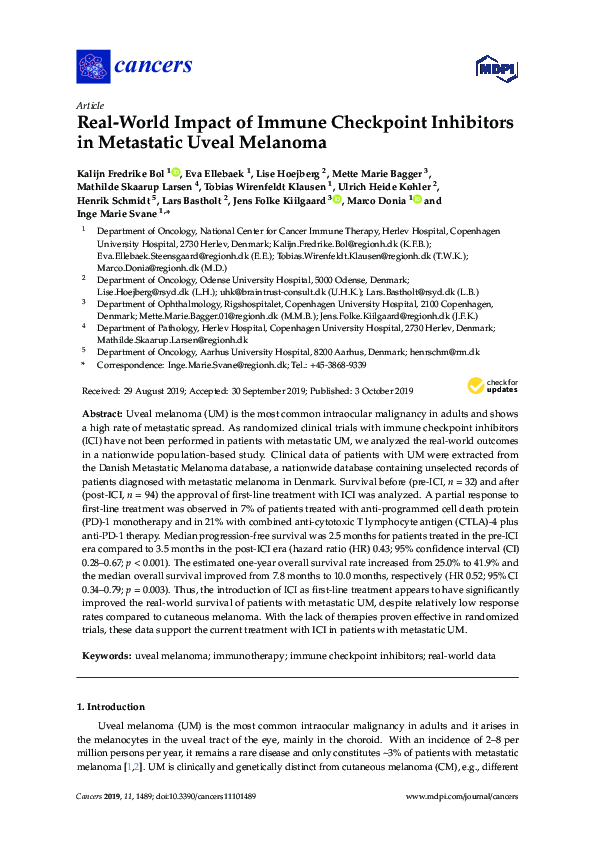 (PDF) Real-world impact of immune checkpoint inhibitors in metastatic ...