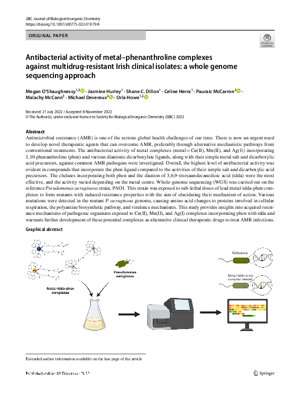 (PDF) Antibacterial activity of metal–phenanthroline complexes against ...