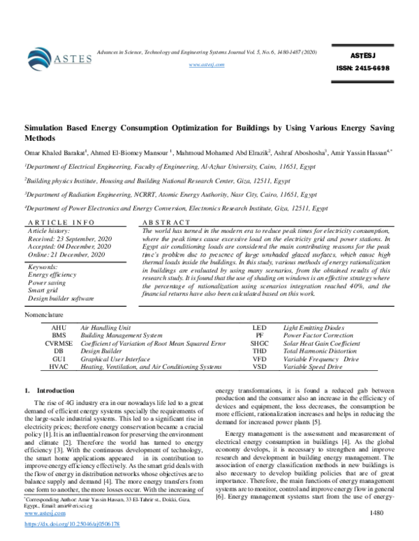 (PDF) Simulation Based Energy Consumption Optimization for Buildings by ...