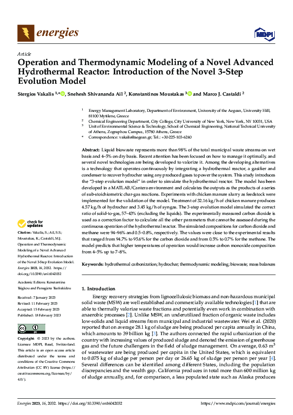 (PDF) Operation and Thermodynamic Modeling of a Novel Advanced ...