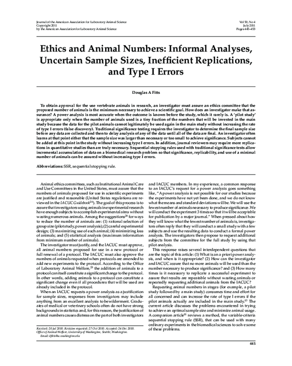 (PDF) Ethics and animal numbers: informal analyses, uncertain sample ...
