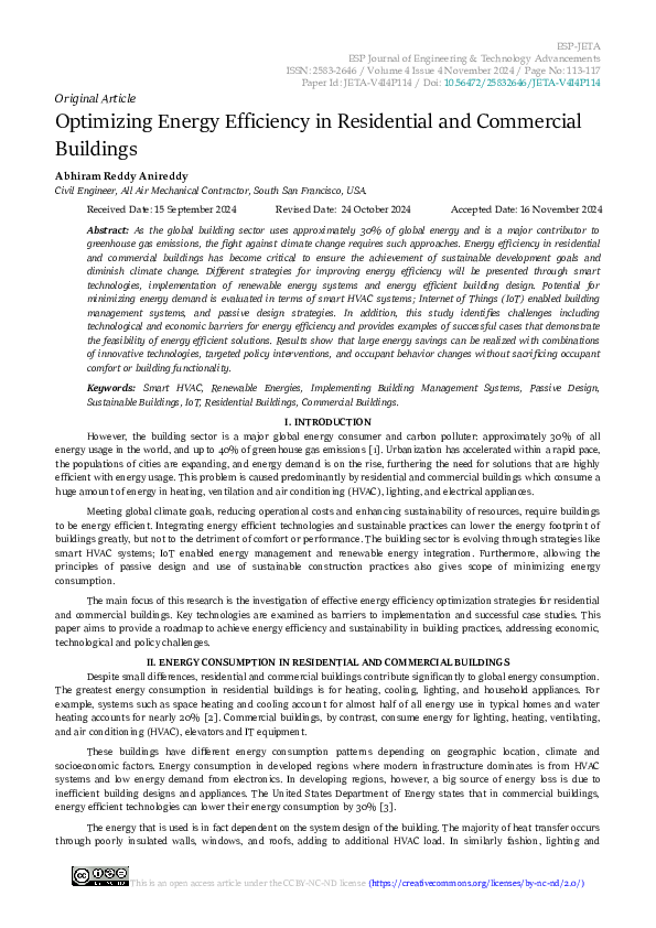 (PDF) Optimizing Energy Efficiency in Residential and Commercial Buildings