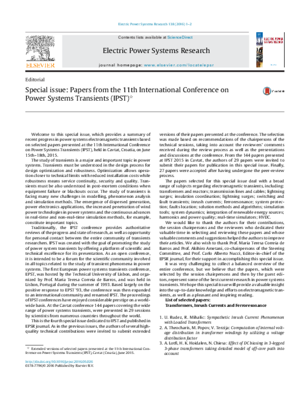 (PDF) Special issue: Papers from the 11th International Conference for ...