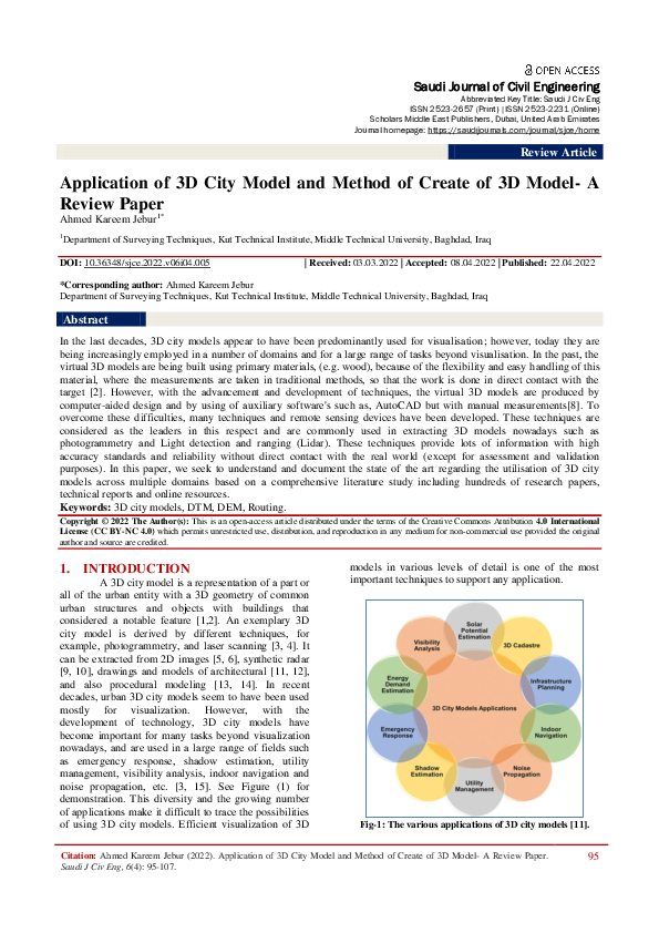 (PDF) Application of 3D City Model and Method of Create of 3D Model- A ...