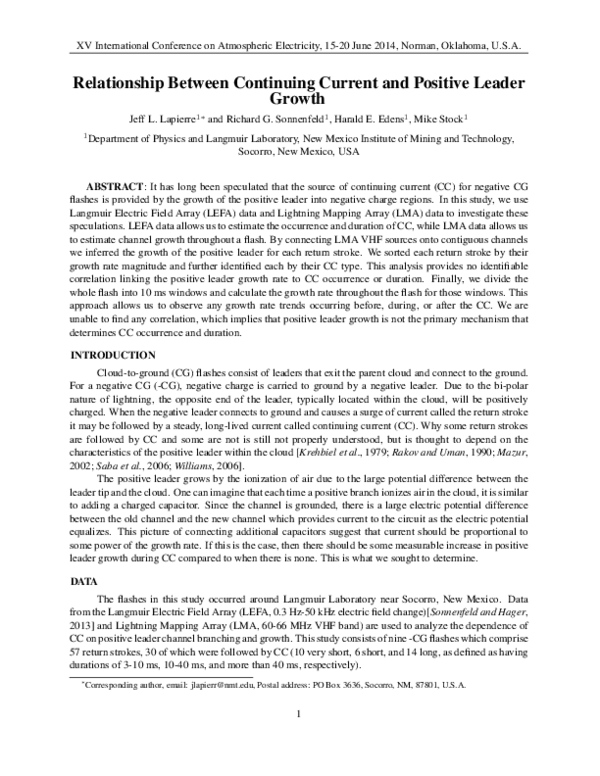 (PDF) On the relationship between continuing current and positive ...