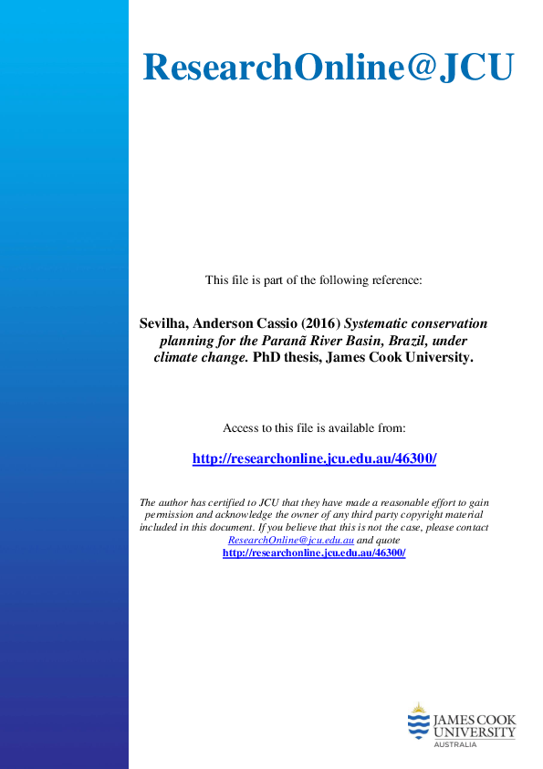 (PDF) Systematic conservation planning for the Paranã River Basin ...
