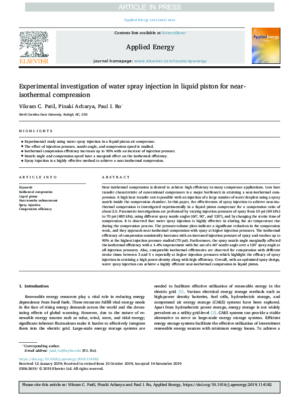 (PDF) Experimental investigation of water spray injection in liquid ...