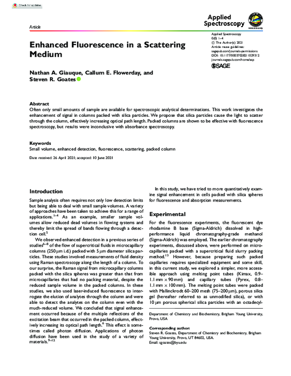 (PDF) Enhanced Fluorescence in a Scattering Medium