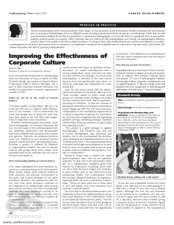 (PDF) Improving the Effectiveness of Corporate Culture