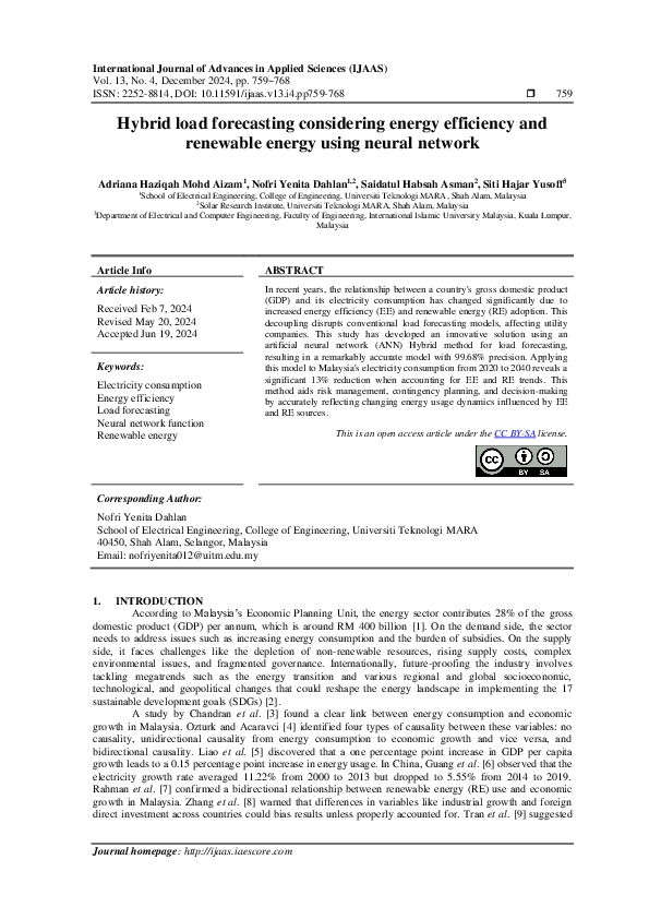 (PDF) Hybrid load forecasting considering energy efficiency and ...