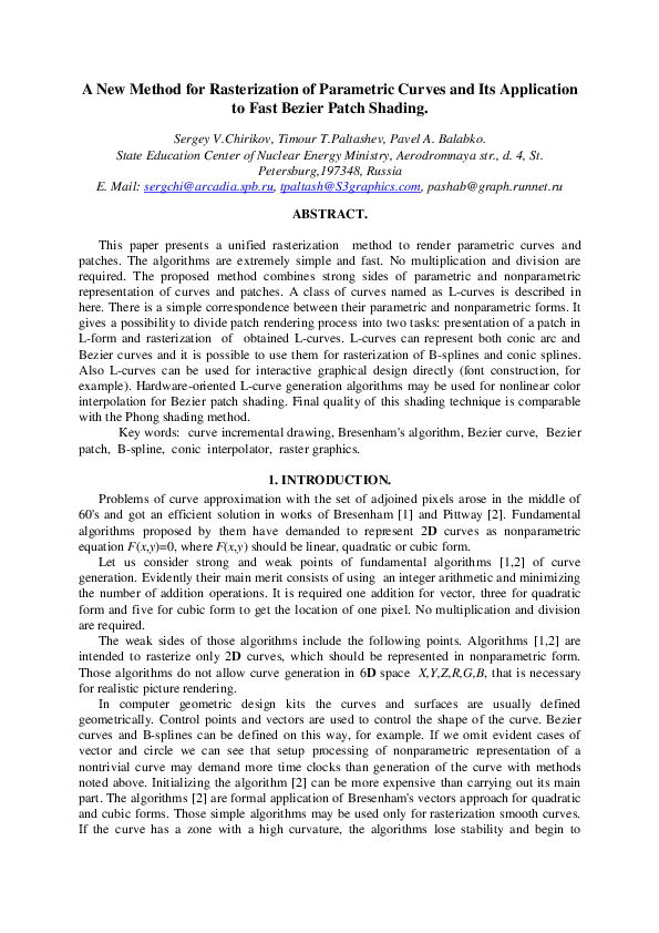 (PDF) A new method for rasterization of parametric curves and its ...