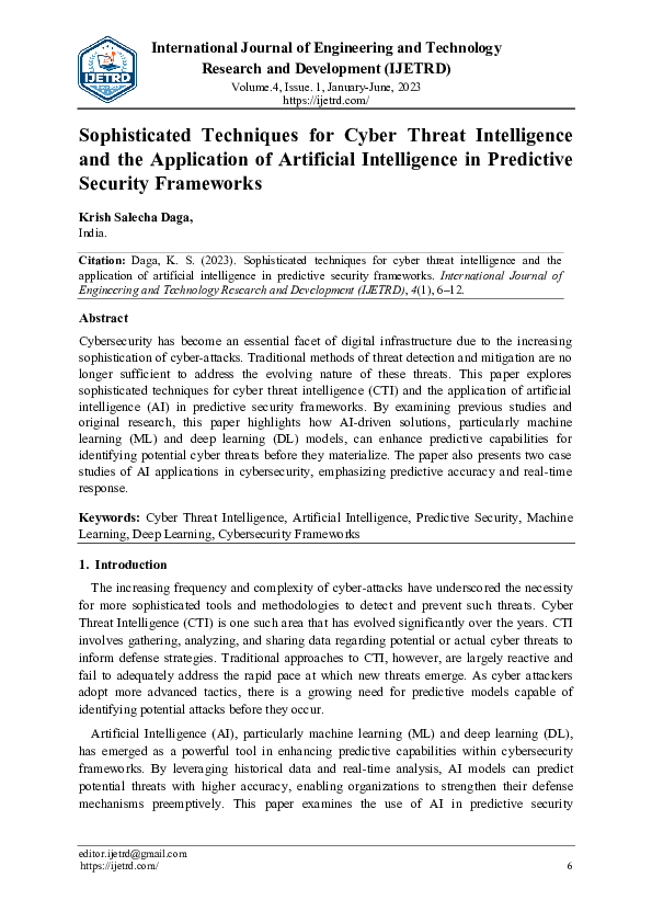 (PDF) Sophisticated Techniques for Cyber Threat Intelligence and the ...
