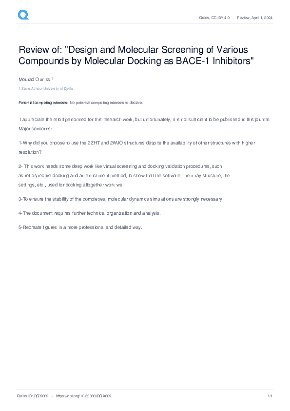 (PDF) Review of: "Design and Molecular Screening of Various Compounds ...